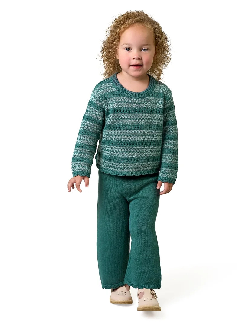 Modern Moments by Gerber Toddler Girl Pointelle Sweater Knit Set, 2-Piece, Sizes 12 Months - 5T | Walmart (US)