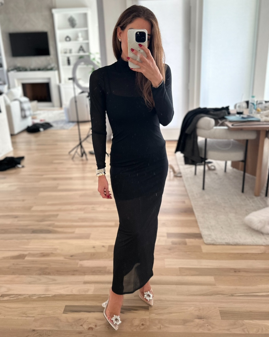 Mesh long sleeve dress for petites holiday outfit size xxsp 

#LTKfindsunder100 #LTKsalealert #LTKfindsunder50