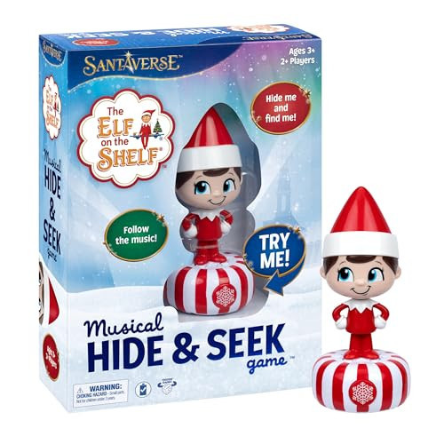 The Elf On The Shelf Musical Hide & Seek Game, Hide The Electronic Scout Figure, The Elf Plays Music & Sounds Every Few Seconds To Help Kids Find Him, When Found, Kids Can Celebrate As He Plays Music | Amazon (US)