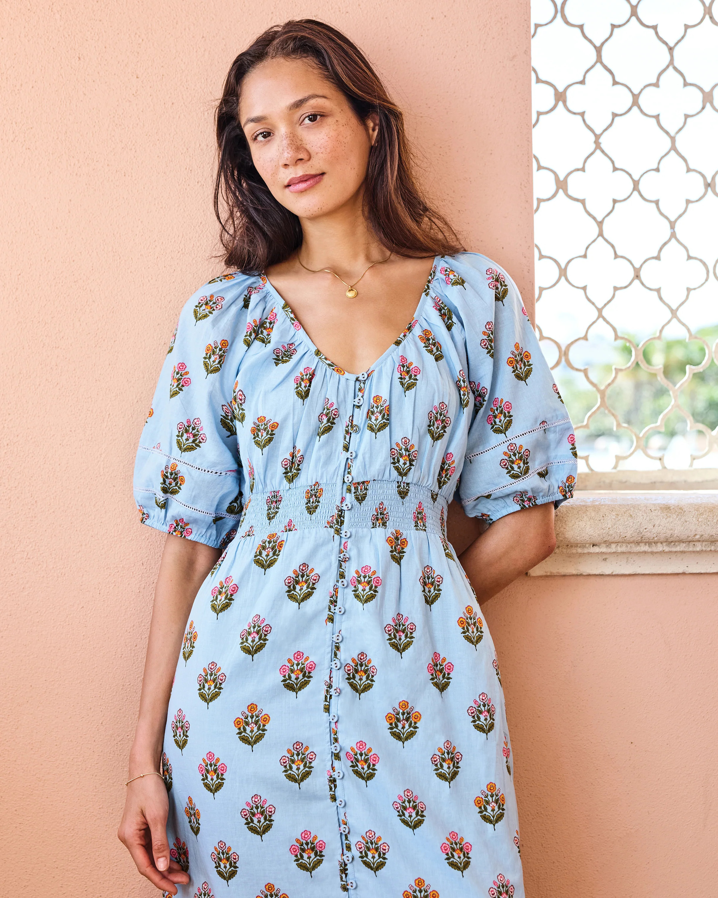 Wildflower Walks - Logan Dress - Soft Blue | Printfresh