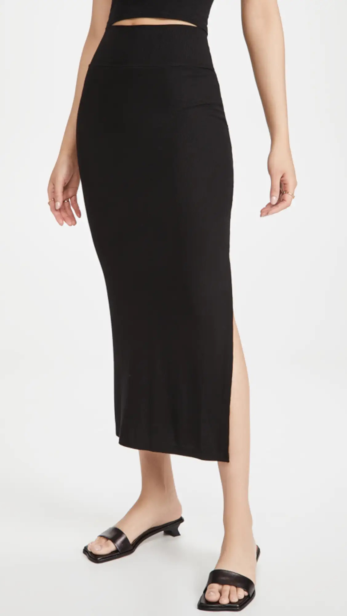 Silk Rib Slit Pencil Skirt | Shopbop