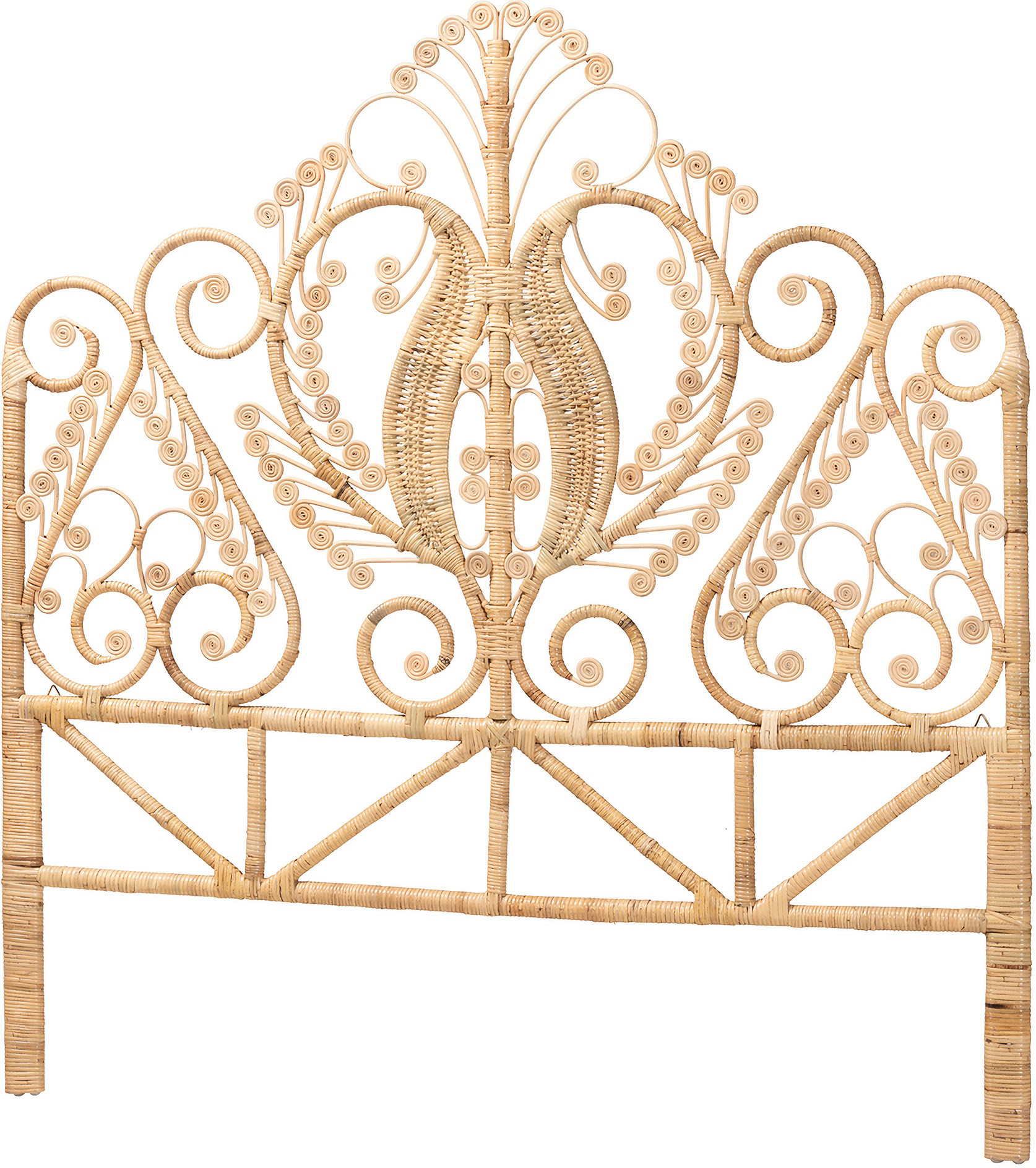 Caelinus Rattan Standalone Queen Headboard In Natural Brown | 1stopbedrooms