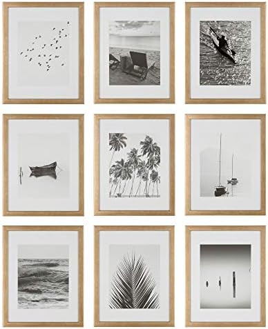 Instapoints 9 Piece 8" x 10" Picture Frame Set with Decorative Art Prints & Hanging Template Gallery | Amazon (US)