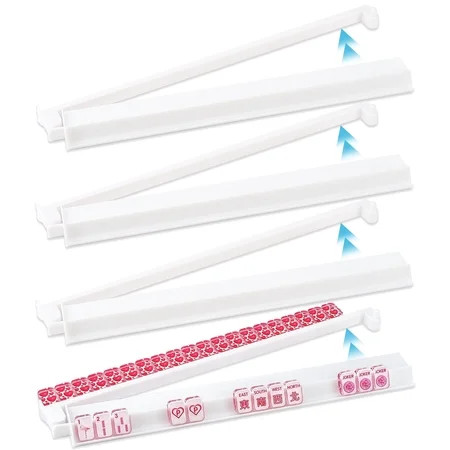 American Mahjong Tile Rack and Pusher Set - 4 Acrylic Racks with Pushers (White) | Walmart (US)