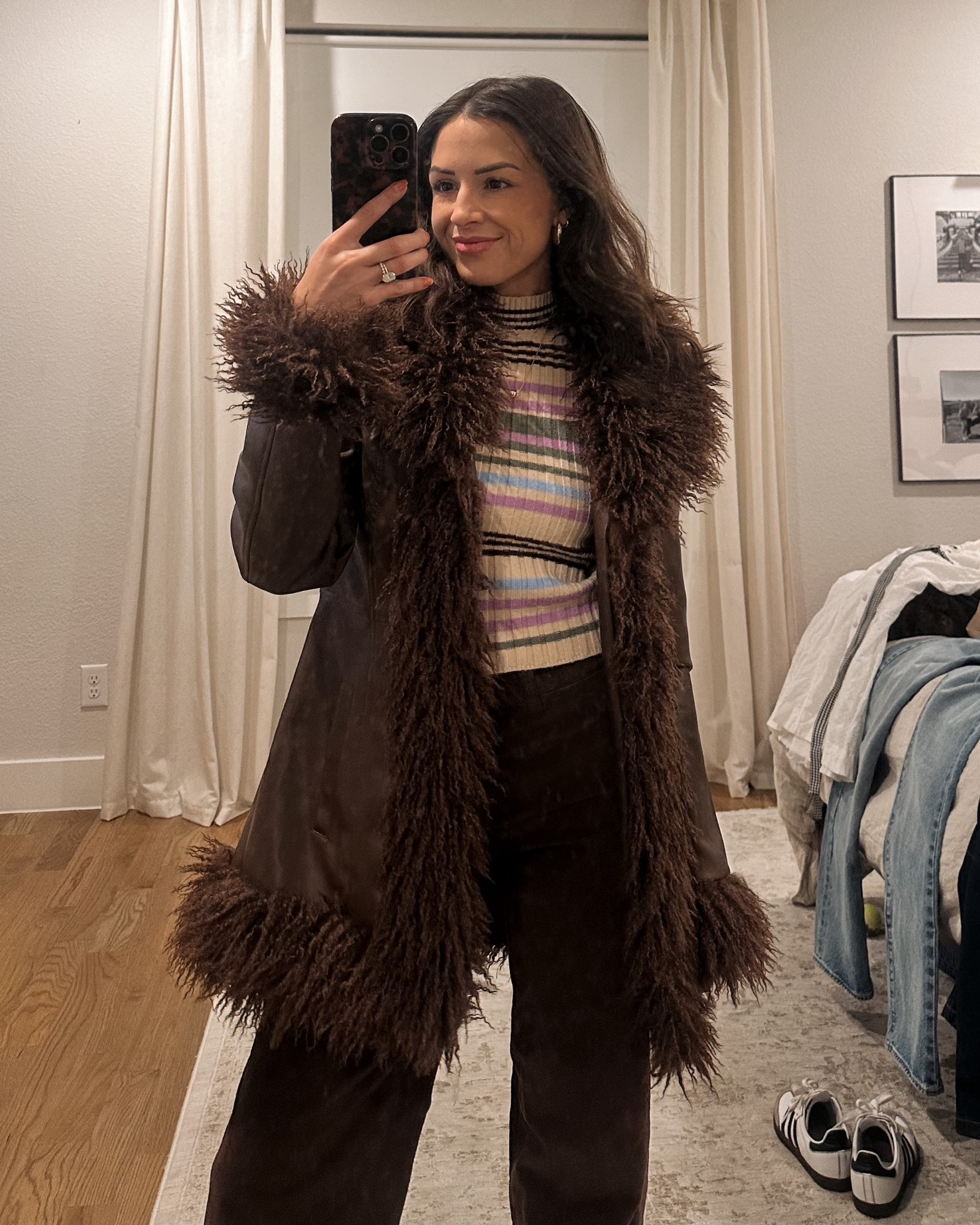 Brown fur coat. Tonight’s ootd for dinner 

#LTKootd #LTKSeasonal