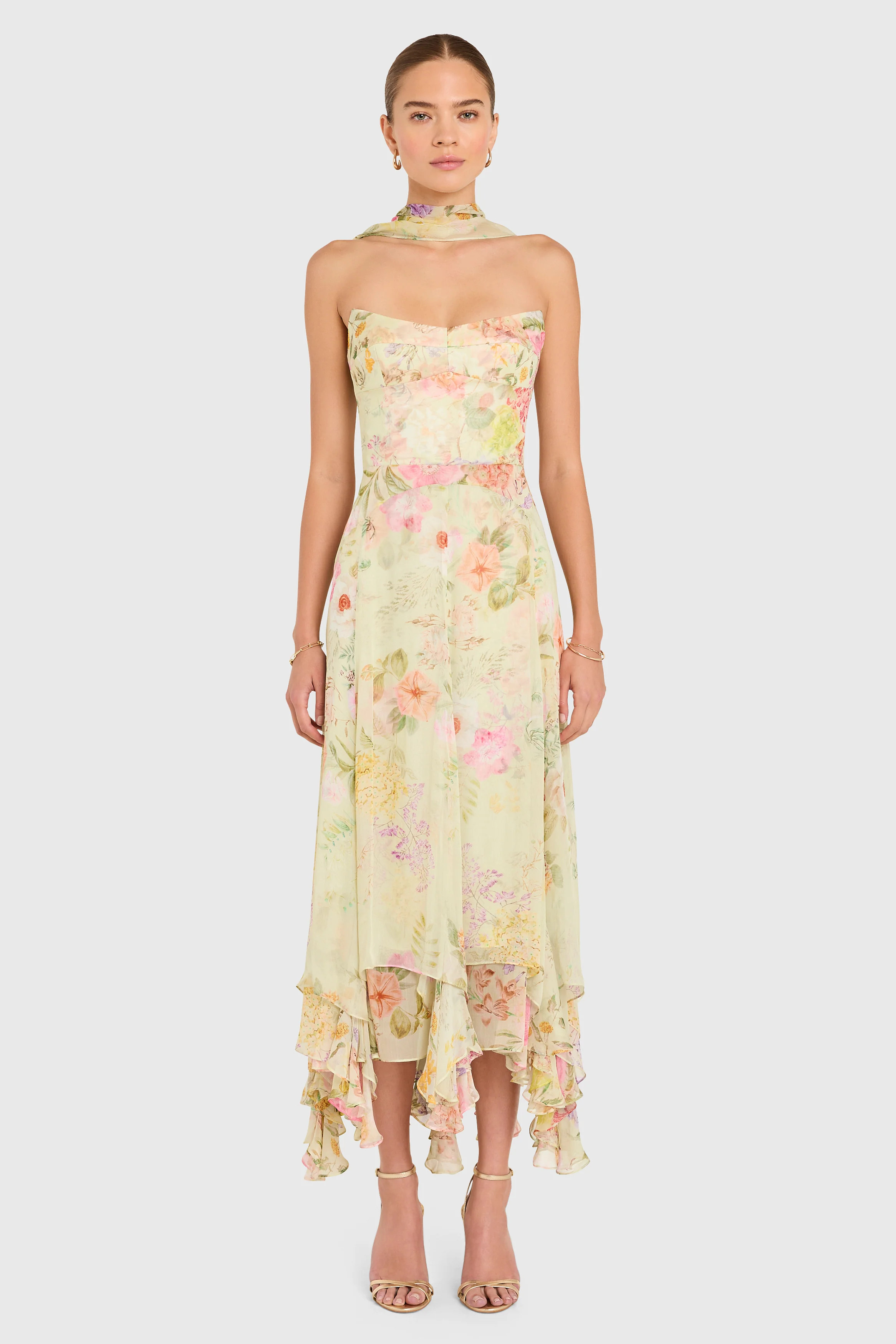 Monterey Dress With Scarf in Whistledown | Amanda Uprichard