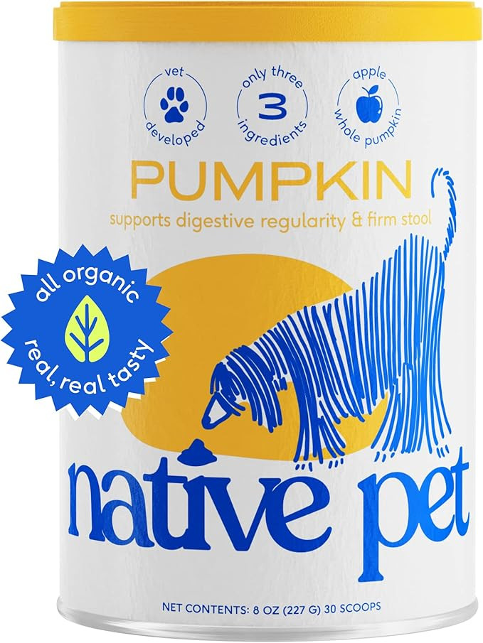Native Pet Organic Pumpkin for Dogs (8 oz) - All-Natural, Organic Fiber for Dogs - Mix with Water... | Amazon (US)