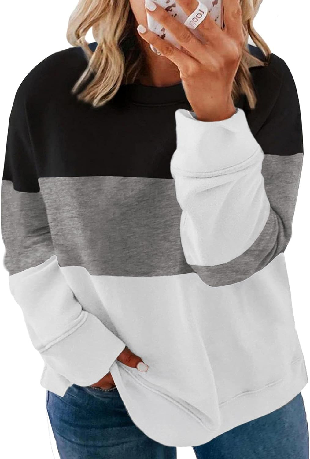 Happy Sailed Womens Tie Dye Printed Sweatshirt Loose Casual Long Sleeve Crewneck Striped Pullover... | Amazon (US)