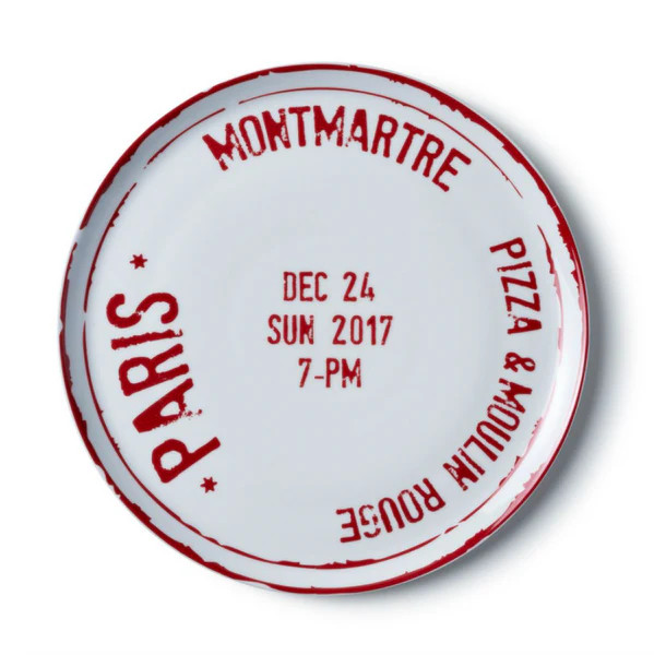 Paris Pizza Plate, Red | The Avenue