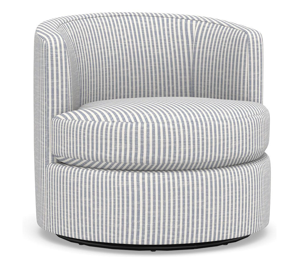Balboa Upholstered Swivel Armchair | Pottery Barn (US)