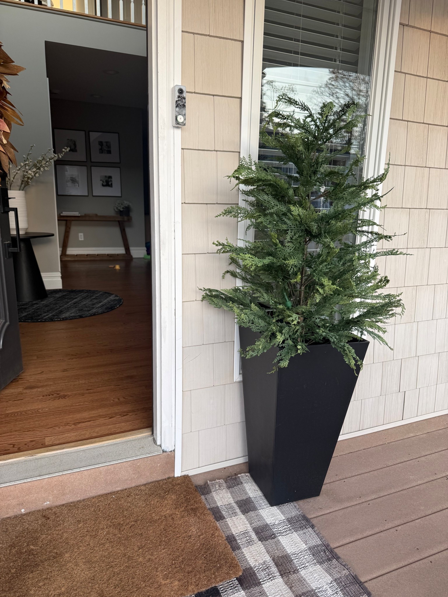 Cute lil Christmas trees that light up for the porch ( not styled but got excited so had to see what they looked like outside) 

#LTKSeasonal #LTKHome #LTKHoliday