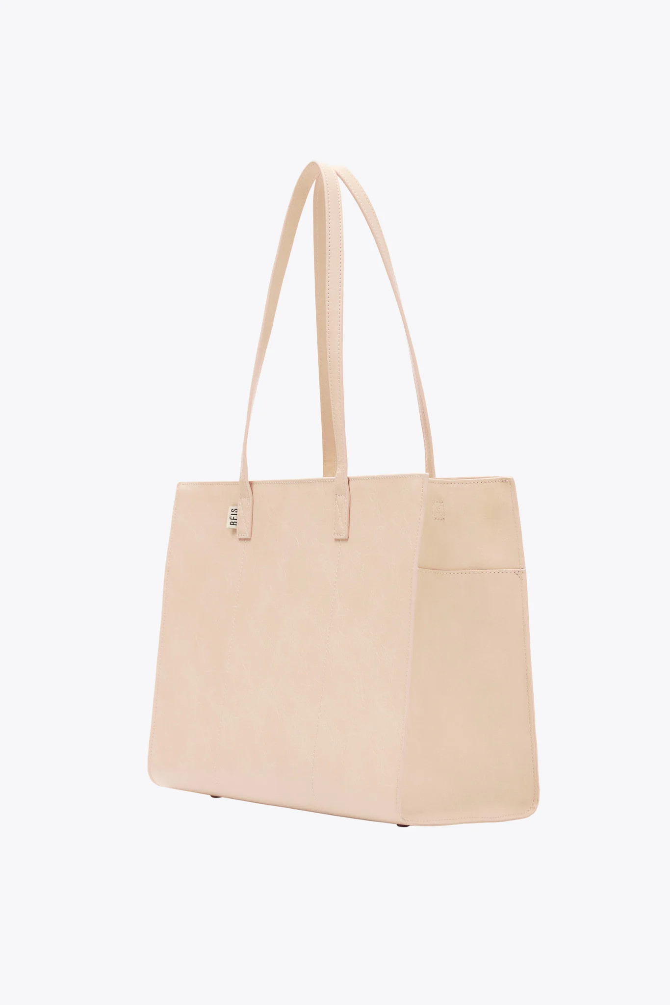 BÉIS 'The Work Tote' in Beige - Beige Small Work Bag For Women & Laptop Tote Bag | BEIS