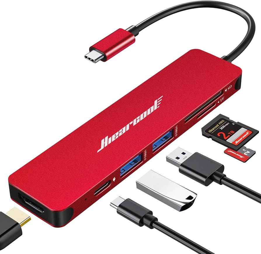 Hiearcool USB C Hub, USB C Multi-Port Adapter for MacBook iPad Pro,7 in 1 USB C Power Delivery Do... | Amazon (US)