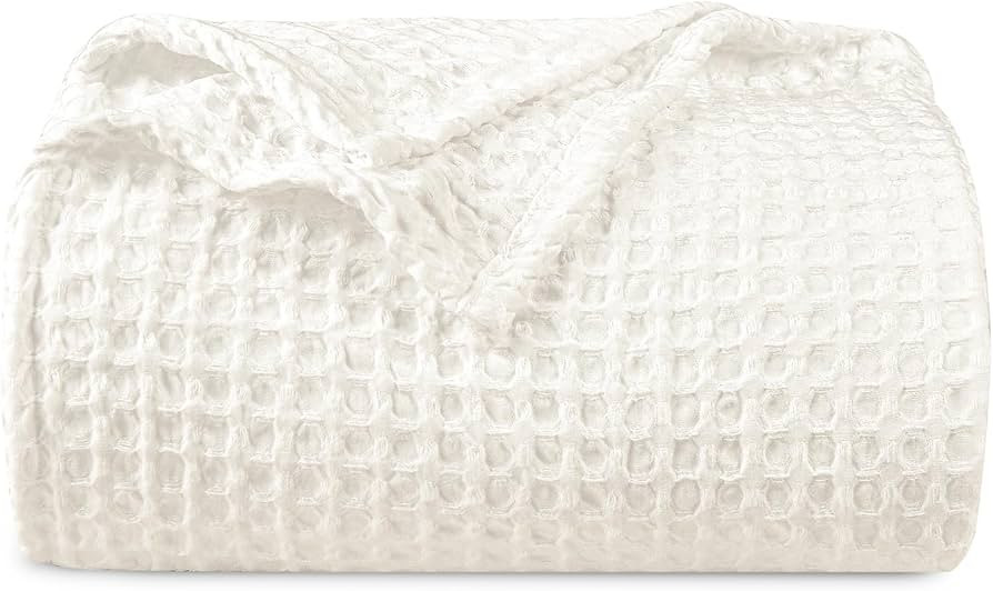 PHF Ultra Soft Waffle Weave Blanket King Size 104"x 90"- Washed Lightweight Breathable Cozy Woven... | Amazon (US)