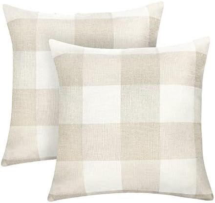 ReeQuo Pack of 2 Buffalo Check Plaid Throw Pillow Covers Retro Farmhouse Classic Rustic Plaid Cushio | Amazon (US)