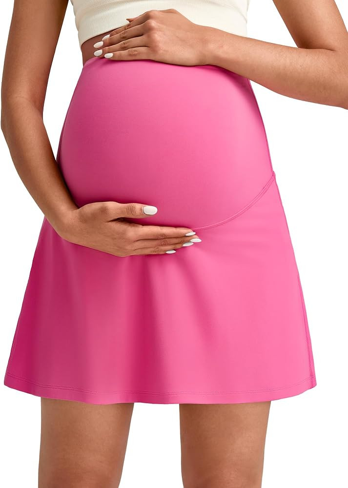 G4Free BareFeel Maternity Tennis Skirt with 2 Pockets Inner Shorts Over The Belly Stretchy Pregna... | Amazon (US)