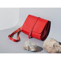 Leather Crossbody Bag Red, Women's Shoulder Purse Minimalist Style | Etsy (US)