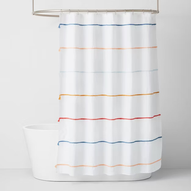 Multi Stripe with Tassels Shower Curtain - Pillowfort™ | Target