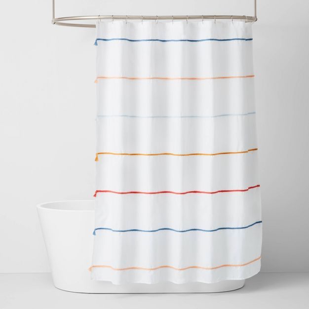 Multi Stripe with Tassels Shower Curtain - Pillowfort™ | Target