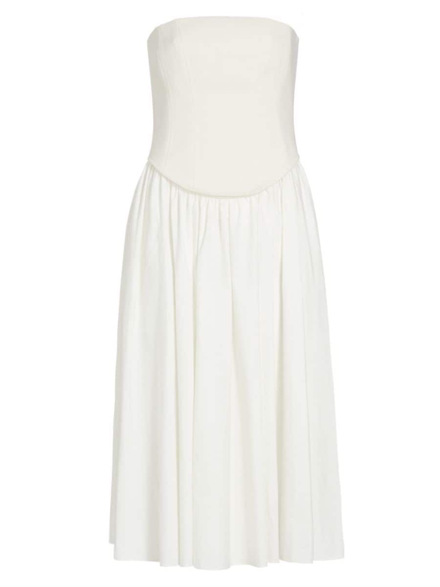 Melody Corset Cotton-Blend Midi-Dress | Saks Fifth Avenue