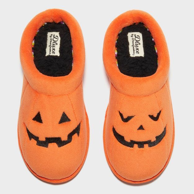 Adult's dluxe by dearfoams Halloween Pumpkin Slippers - Orange | Target