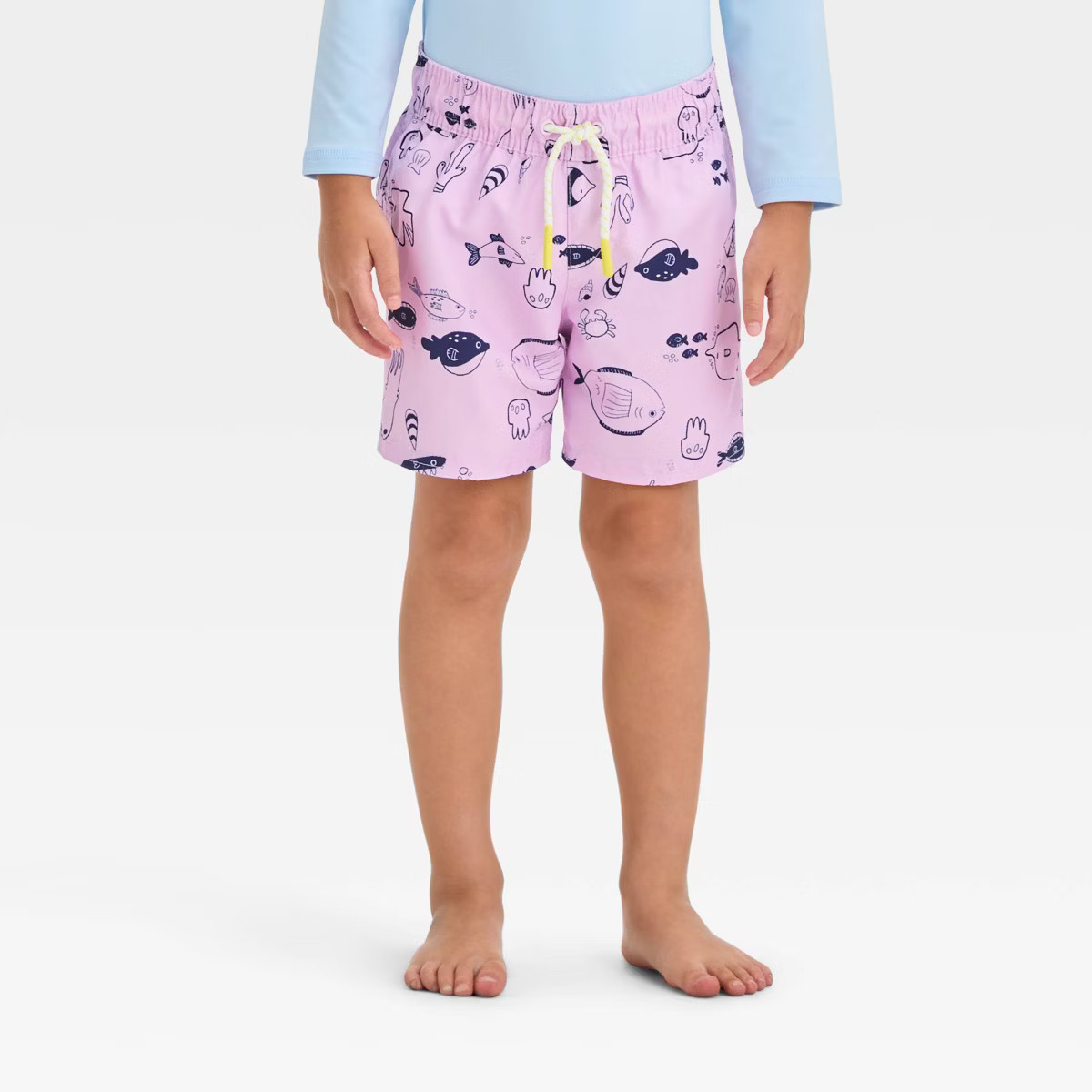 Toddler Boys' Swim Board Trunks - Cat & Jack™ Purple 3T: Tropical Print, UPF 50+, Mesh Liner, A... | Target