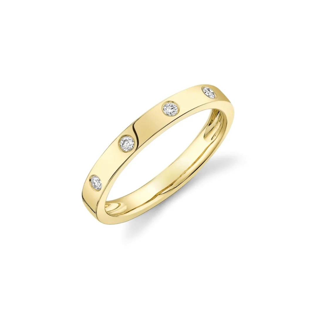 4 Diamond Gold Band | LINDSEY LEIGH JEWELRY