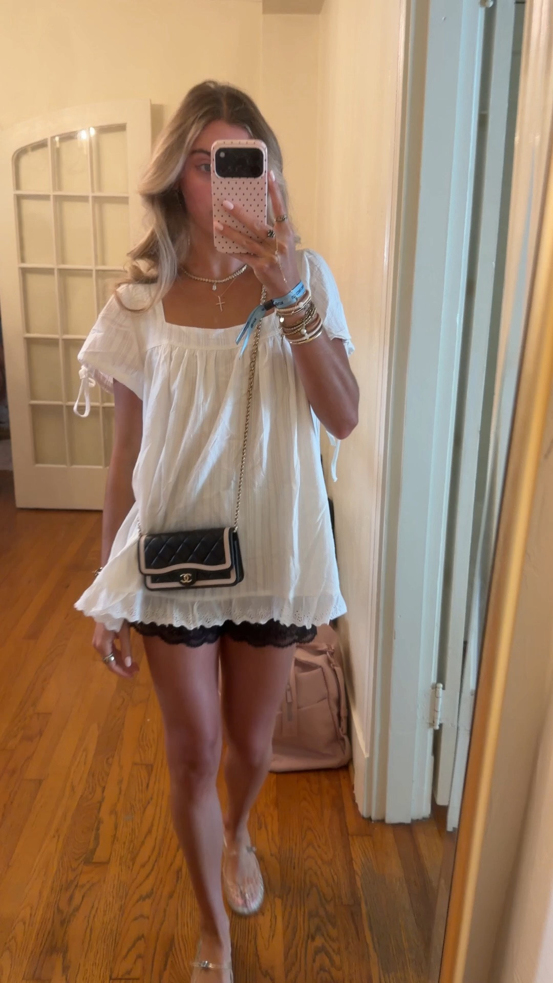 Casual day helping my sister move in and buying all the home goods things. My babydoll dress tunic is amazon size small Womens Square Neck Blouse Short Sleeve Babydoll Ruffle Tops Oversized Cute Peplum Casual Top. My shorts are amazon! My bag is @Vivrelle code SLOANEVOSEN.

#LTKCon #LTKootd #LTKdayinmylife