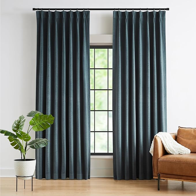 Kayne Studio Soft Velvet Pinch Pleated Curtains, 90 Inch Long Room Darkening Soundproof Thermal I... | Amazon (US)