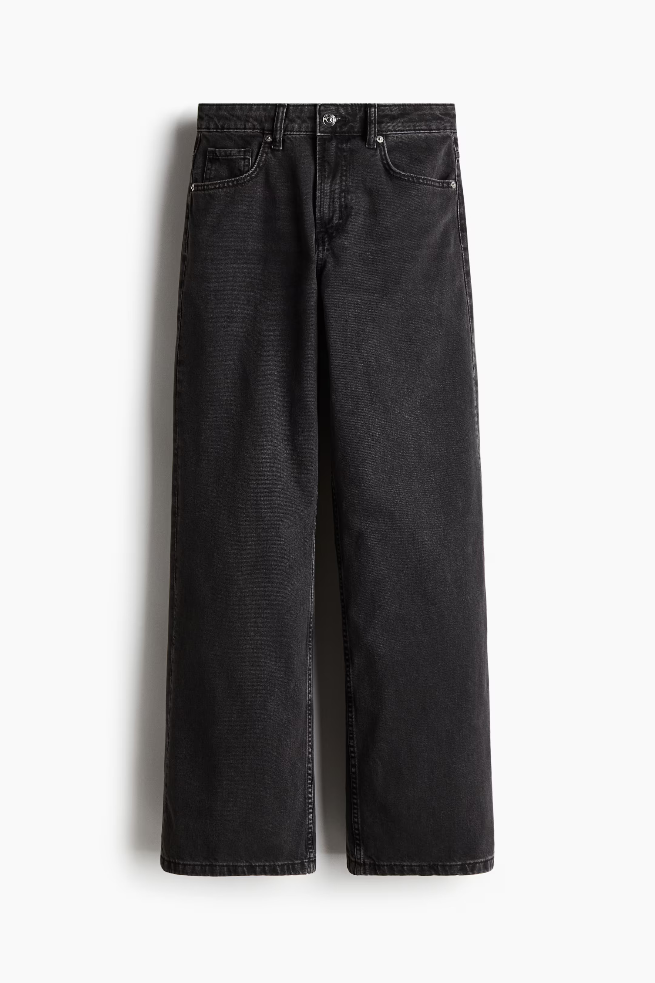 Wide High Jeans - Black - Ladies | H&M GB | H&M (UK, MY, IN, SG, PH, TW, HK)