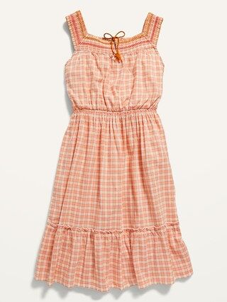 Sleeveless Printed Cinched-Waist Dress for Girls | Old Navy (US)