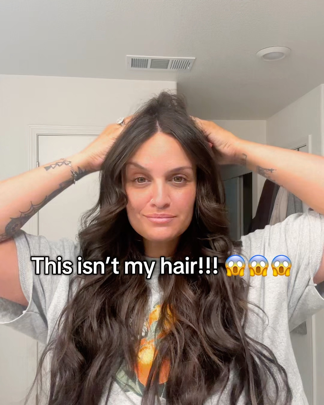 These hair extensions 😍 and under $20?!

Synthetic extensions: Amazon 
Hair color: Dark brown
Length: 24”

#hair #extensions 

#LTKParties #LTKBeauty #LTKSaleAlert