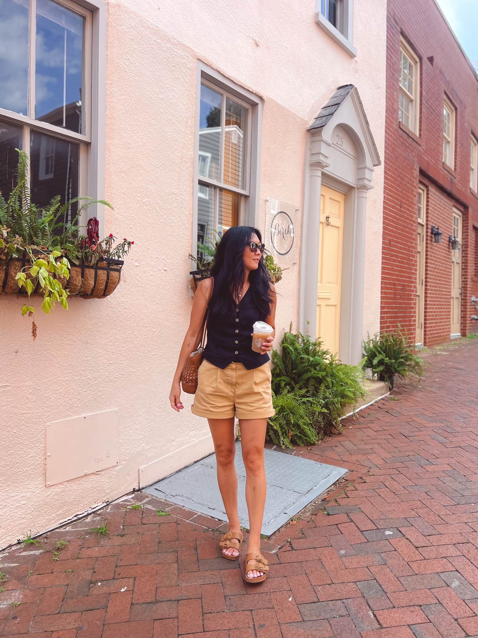 Not being terribly original and wearing a top and shorts from the same brand but I couldn’t help it. They’re both such great pieces and honestly so good together. And good news, the shorts are on sale! They’re the perfect high waisted non denim shorts that flare out a bit making it so flattering. 

#LTKunder50 #LTKunder100 #LTKsalealert