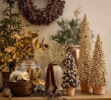 Faux Potted Berry Cluster Cone Trees | Pottery Barn (US)