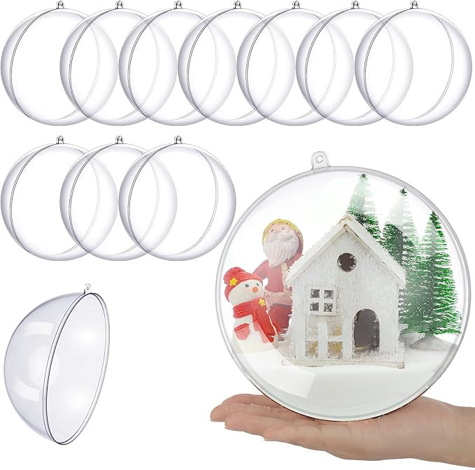 Syhood 10 Pcs 6.3 Inch Large Clear Fillable Christmas Ornaments Balls Christmas Oversized Balls D... | Amazon (US)