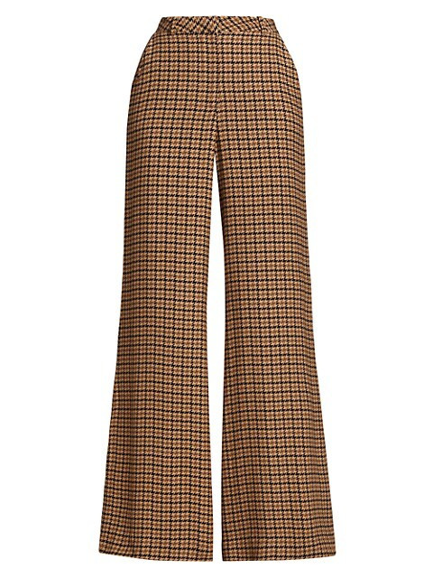 L'AGENCE Pilar Houndstooth Wide-Leg Pants | Saks Fifth Avenue