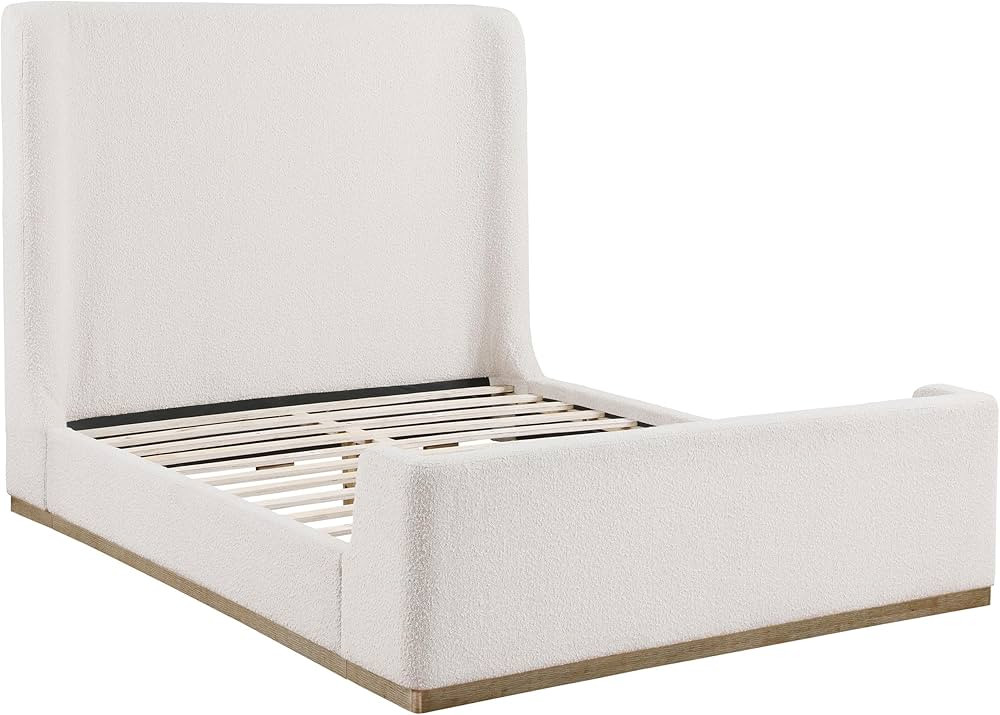 Coaster Home Furnishings Nala Contemporary Boucle Upholstered Queen Size Sleigh Bed Frame Platfor... | Amazon (US)