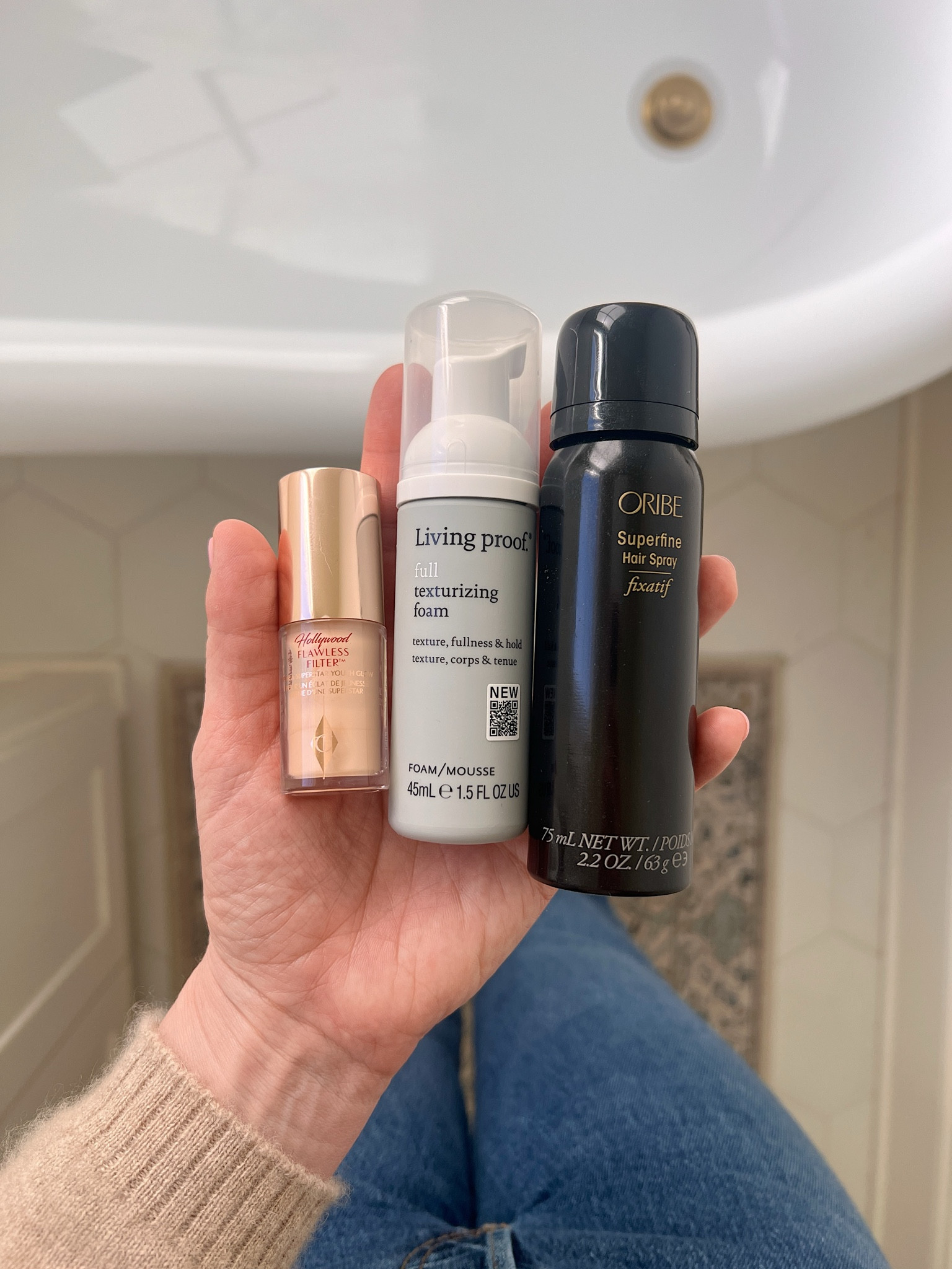 My favorite minis!

Charlotte Tilbury - Flawless Filter, Living proof texturizing foam, Oribe hair spray.

Larger sizes linked too.

#LTKtravel #LTKfindsunder50 #LTKbeauty