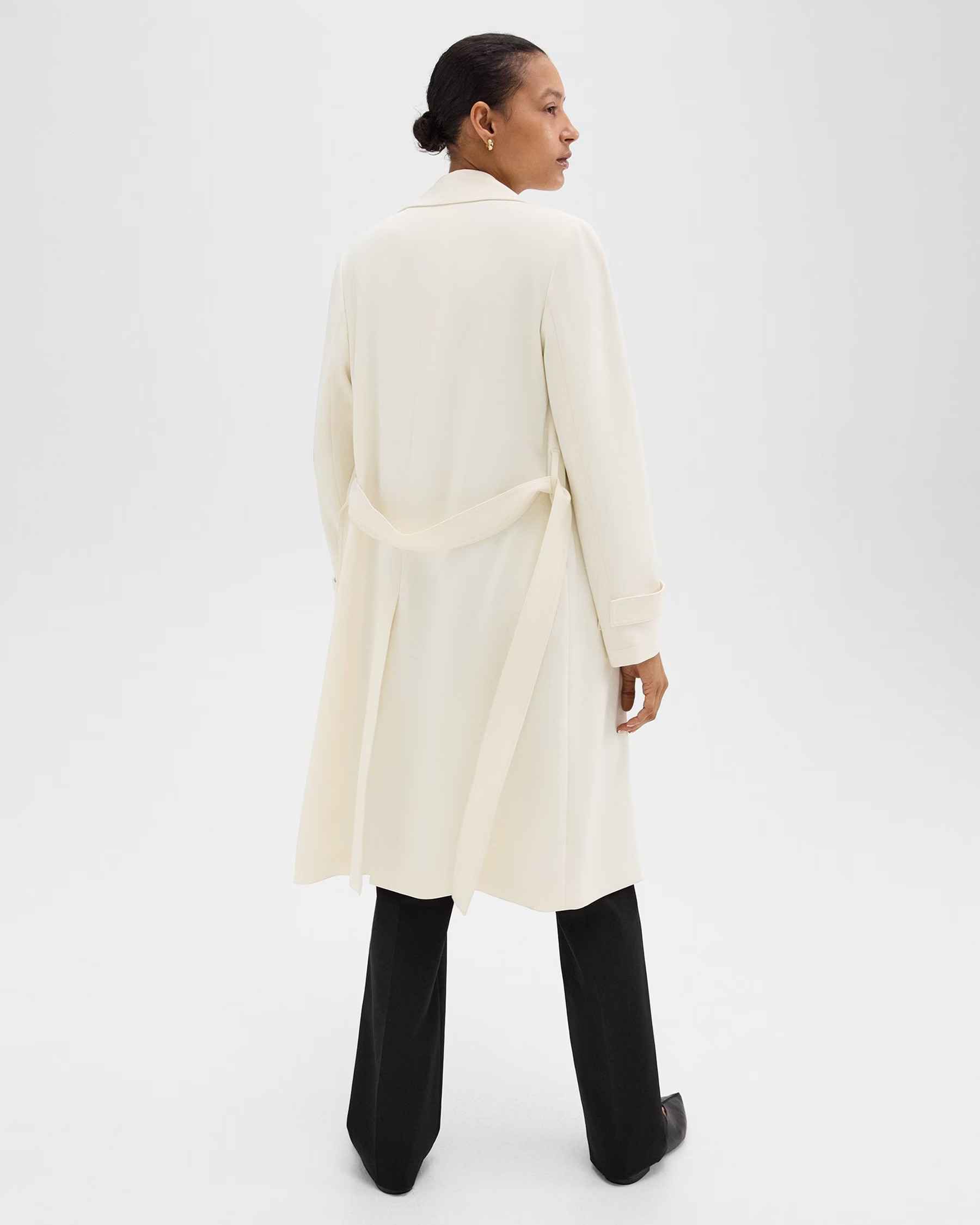 Oaklane Trench Coat in Admiral Crepe | Theory UK