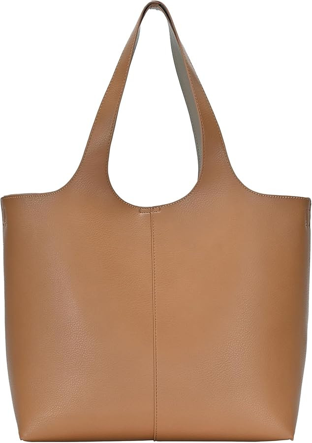 Madison West Elle Tote | Vegan Leather Tote Bags for Women with Double Handles and Scoop neck | 1... | Amazon (US)