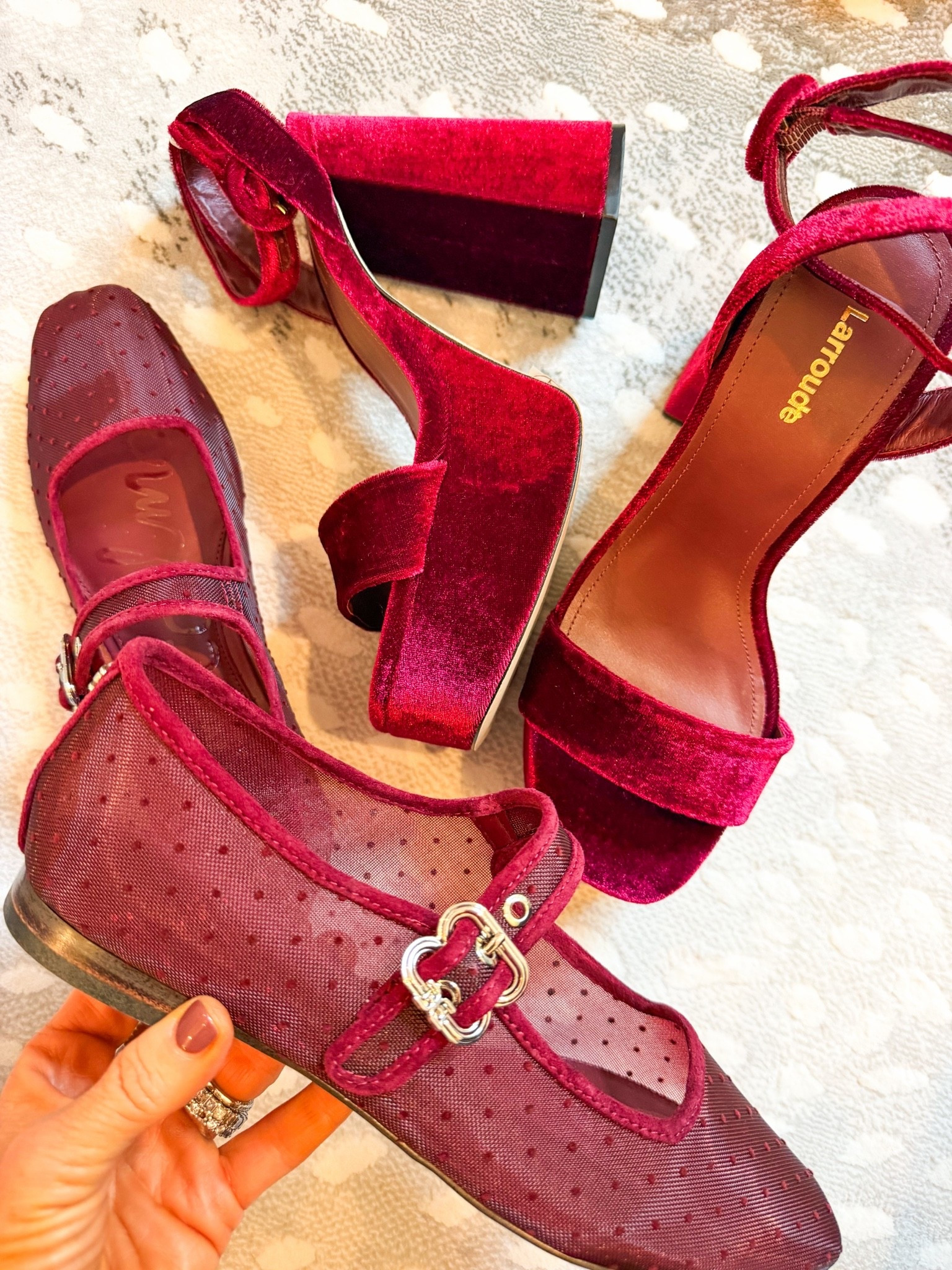 burgundy shoe lace be @samedelman @Larroude

#LTKSeasonal