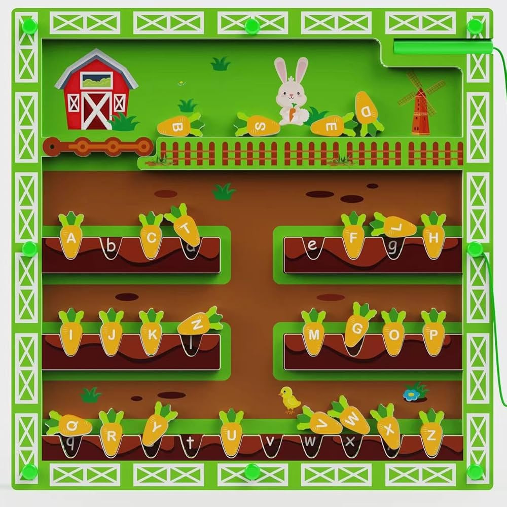 Magnetic Alphabet Maze, Montessori Toys for 3+ Year Old, Toddler Travel Toys Fine Motor Skill Toy... | Amazon (US)