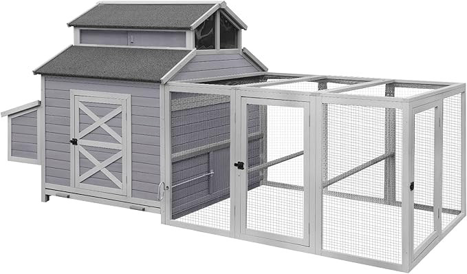Aivituvin 115in Chicken Coop Outdoor Large Hen House, Wooden Poultry Cage with Nesting Box, Run -... | Amazon (US)
