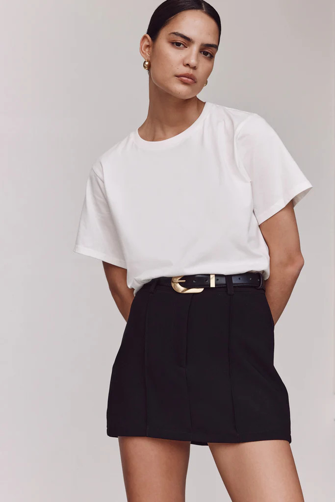 CHARLOTTE OFF WHITE CREW NECK TEE | DISSH