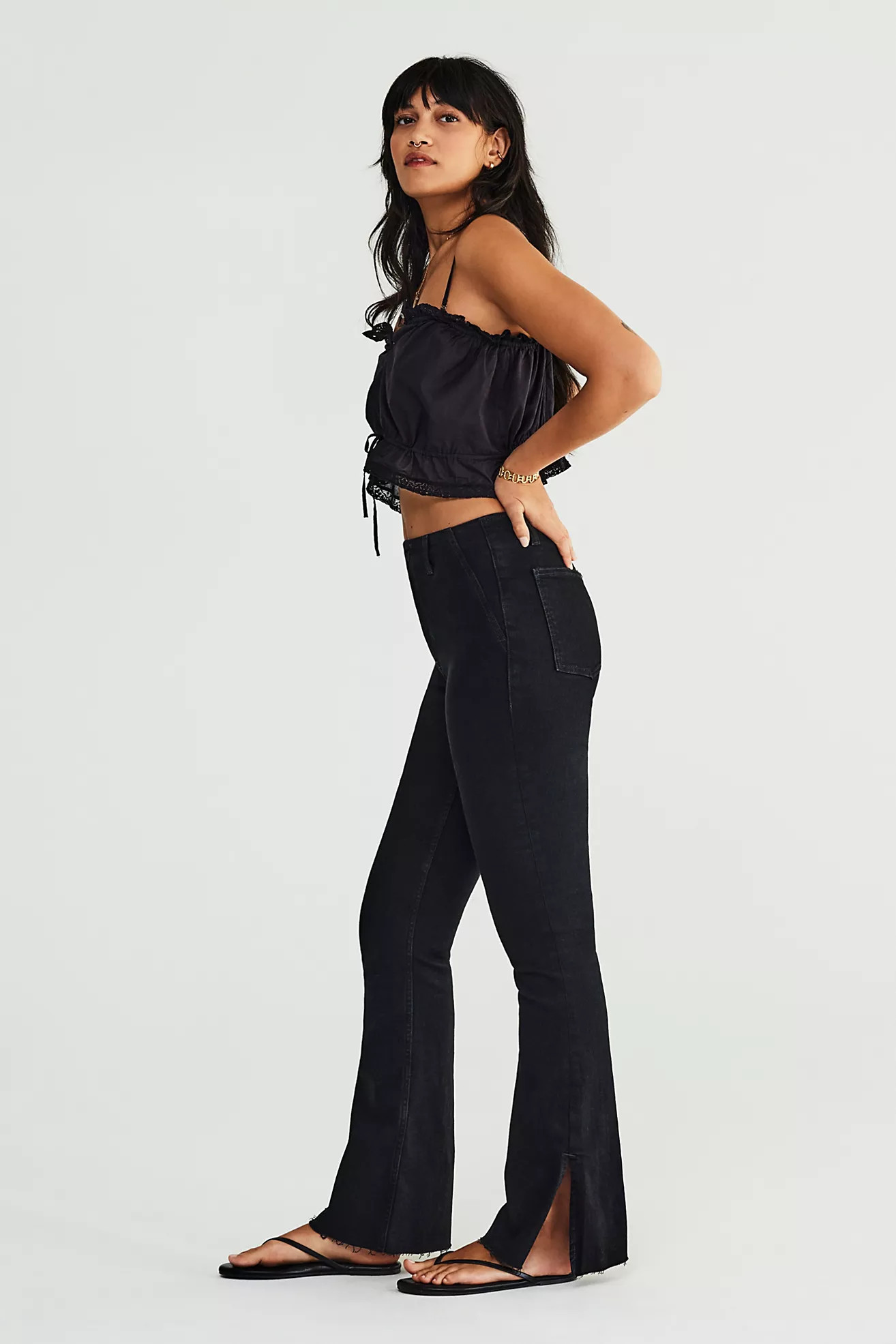 We The Free Level Up Slit Slim Flare Jeans | Free People (Global - UK&FR Excluded)