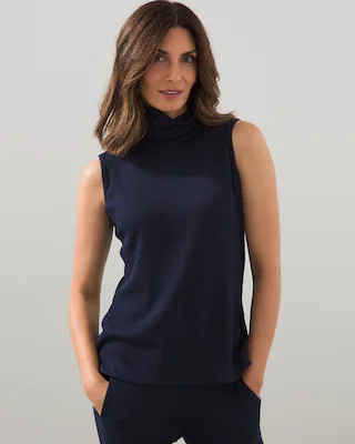 Waffle Knit Mock Neck Tank | Chico's