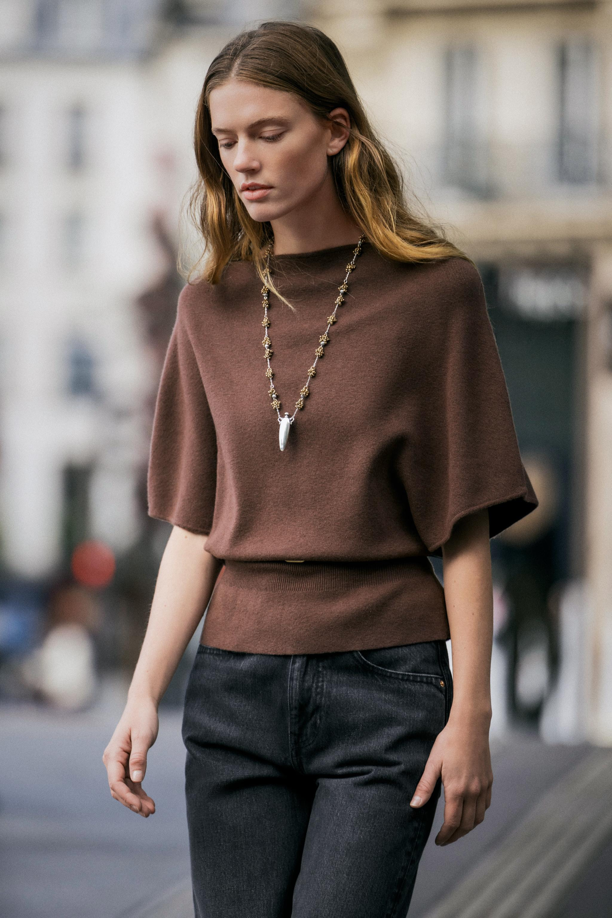 CAPE KNIT SWEATER WITH BELT | Zara US