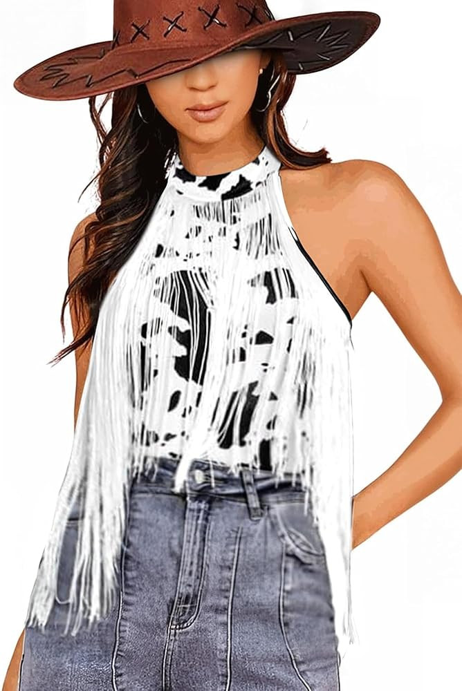 Ella Lust Women Western Fringe Bodysuit - Cowgirl Country Concert Outfit Boho Tassel Hem High Cut... | Amazon (US)