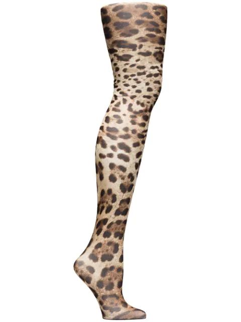 leopard-print tights | Farfetch (US)