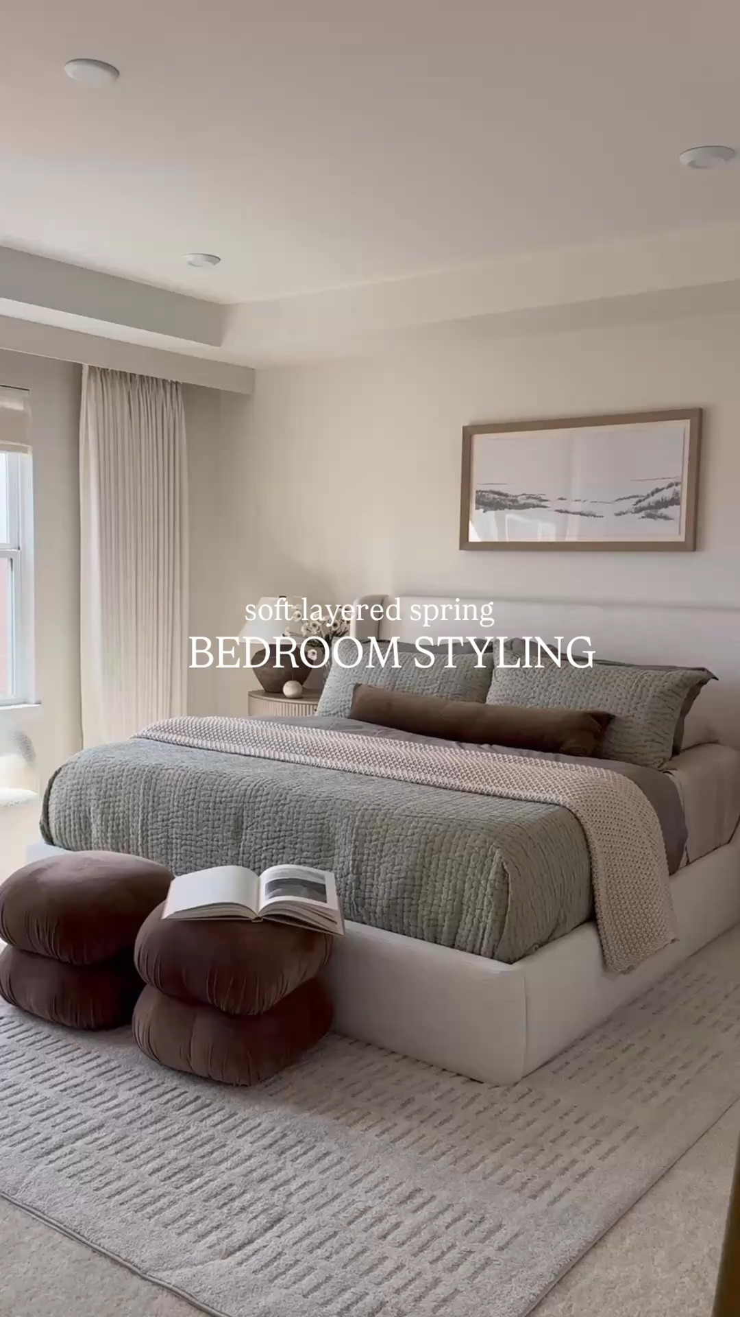 soft layered spring bedroom with that muted green quilt 🤍
the tones feel so calm and easy in here one of those looks I’d do again every time!🤎🥝

#LTKdayinmylife #LTKSeasonal #LTKHome